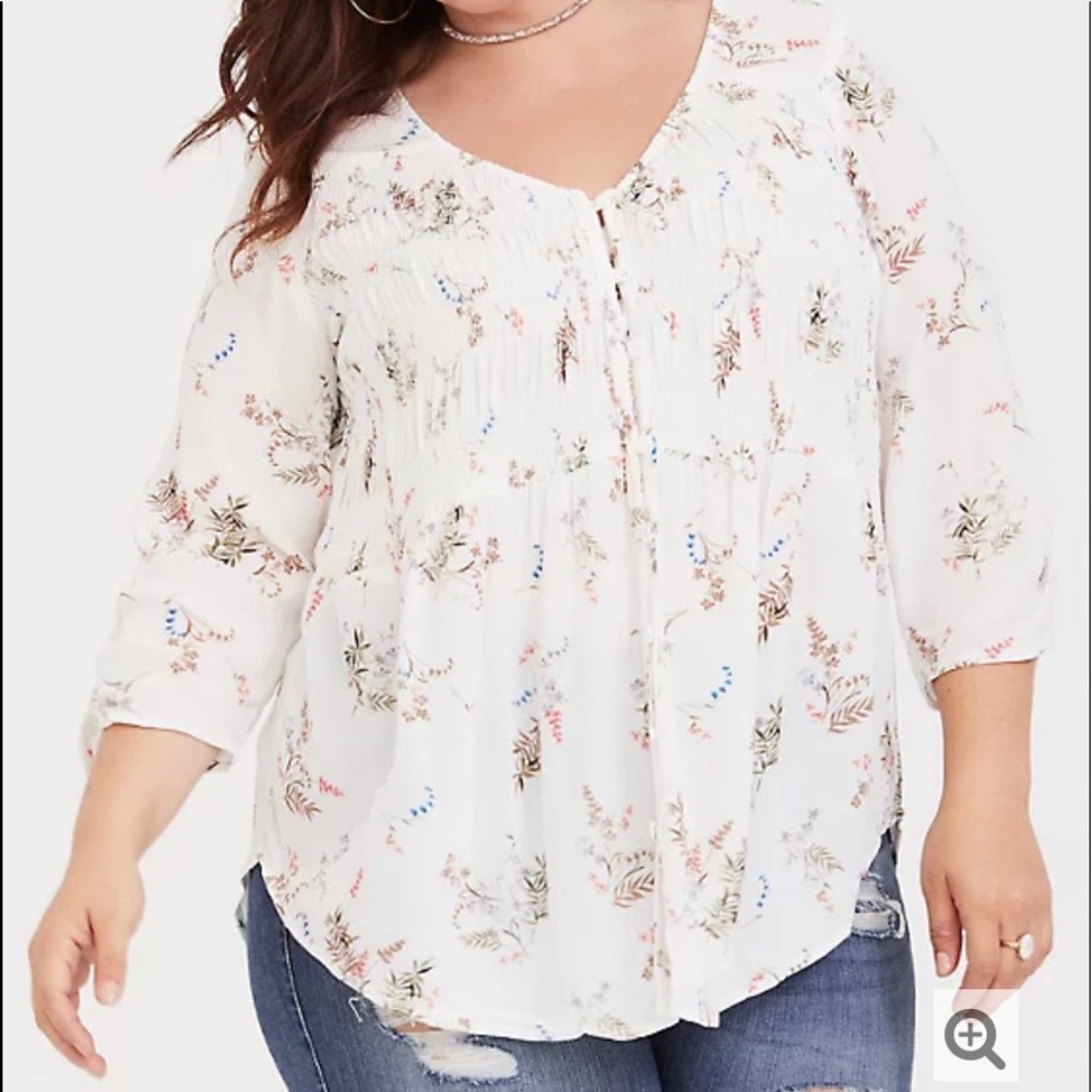 Gauze baby doll top.